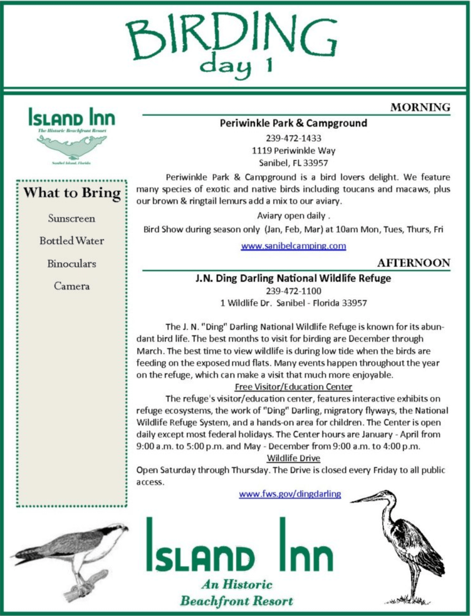 Sanibel Bird Watching Ranks Top 10 for Birding Around the World in 2018